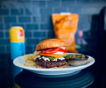 Load image into Gallery viewer, Australian Wagyu Burger Patties 1/3 lb Wagyu burgers. Twelve 5.3 oz burgers. 4 pounds total. Shipping included. $119.95.