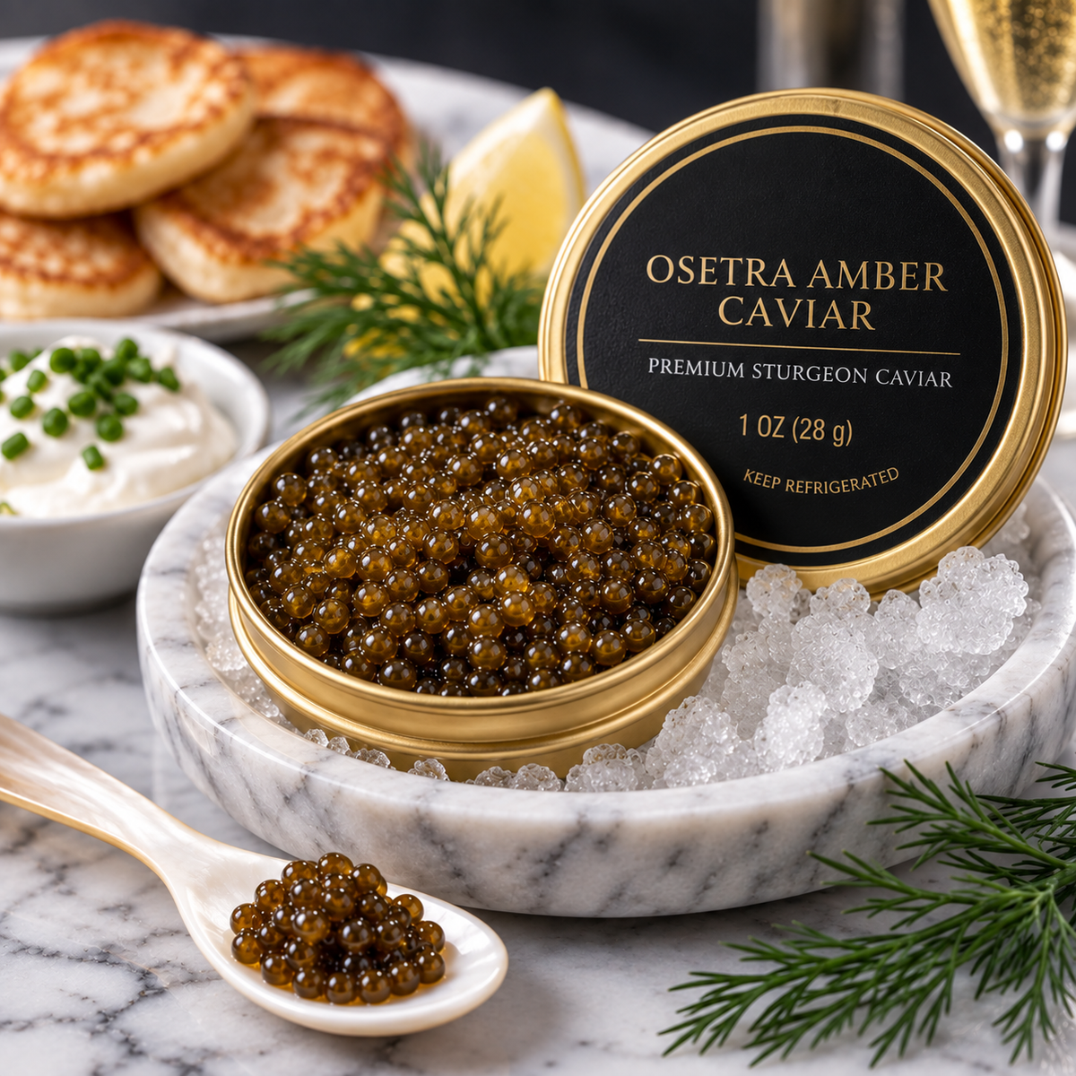 Osetra Amber Caviar — 1 oz