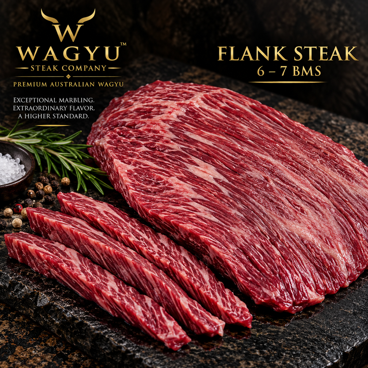 Fresh Whole Australian Wagyu Flank Steak — 6–7 BMS