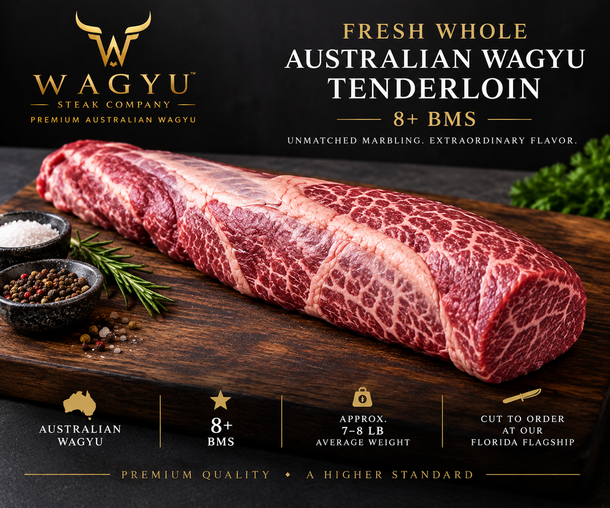 Fresh Whole Australian Wagyu Tenderloin — 8+ BMS