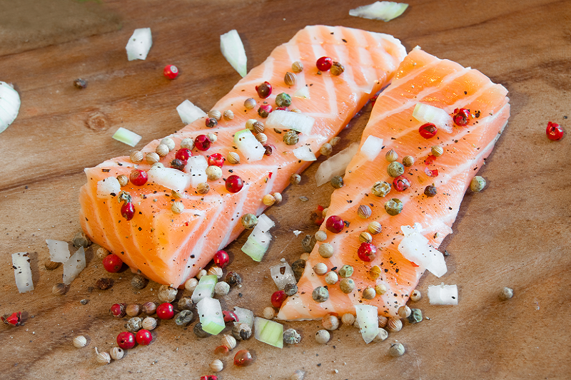 Sockeye Salmon Belly Nuggets - 8 lb Box - Free Shipping